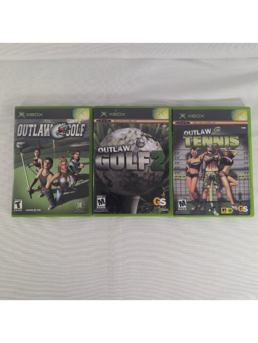 Outlaw Golf / Outlaw Golf 2 / Outlaw Tennis Microsoft Xbox Lot Untested